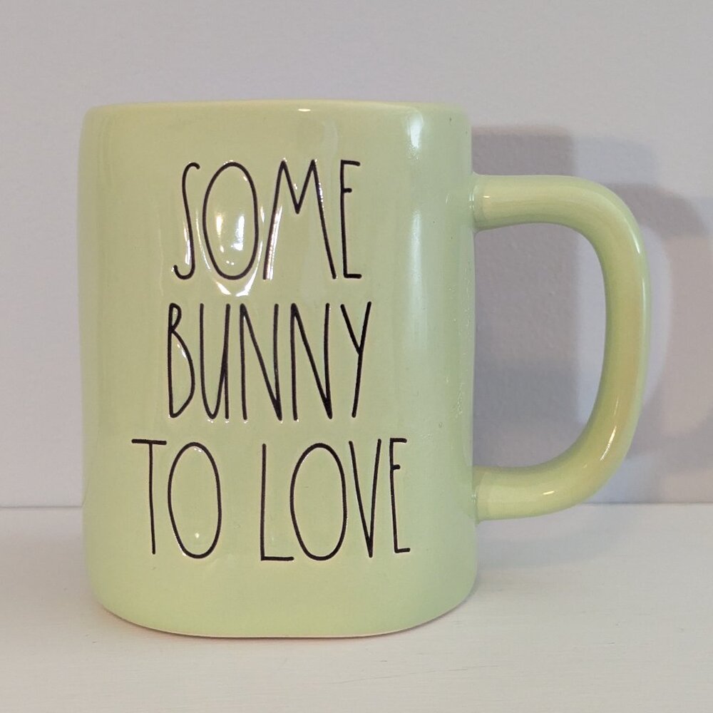 Rae Dunn by Magenta "Some Bunny to Love" Green Ceramic Mug